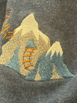 Disney Parks Embroidered Ride Icons Crewneck Sweatshirt Blue Fleece unisex men M thumbnail 8