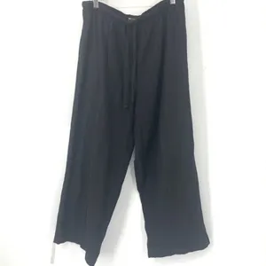 Hot Cotton 100% Linen Black Flood Pants size M thumbnail 2