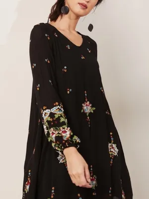 Free People Oxford Embroidered Mini Dress Large Black thumbnail 9