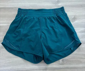 Lululemon Hotty Hot High-Rise Lined Short 4" Dark Teal Women Size 4 thumbnail 1