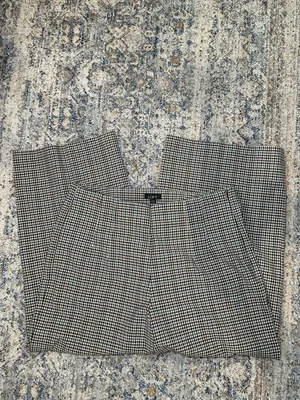 Loft Curvy Gingham Plaid Tailored Pants Size 8 thumbnail 2