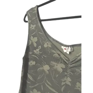 Vintage True Y2K Giovana USA Women's M Tank Dress Floral‎ Sleeveless Sage Green thumbnail 11