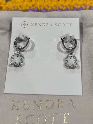NWT Kendra Scott Ghost Silver Huggie Earrings thumbnail 7