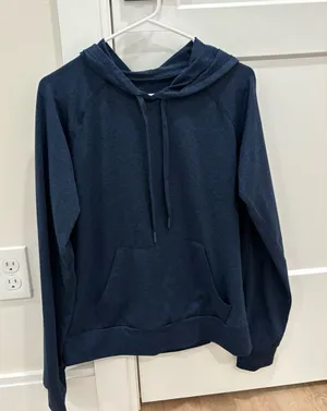 Quince Flow knit Pullover Hoodie in Heather Deep Navy Size Small thumbnail 1