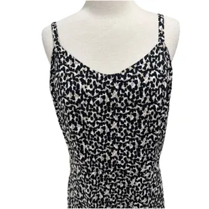 Old Navy Women's XL Cami Dress Tan Black Fit & Flare Linen Animal Print New thumbnail 2
