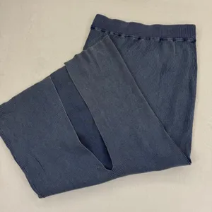 House of Harlow 1960 Ribbed Knit Maxi Skirt Blue Cotton Blend Womens Medium‎ thumbnail 4