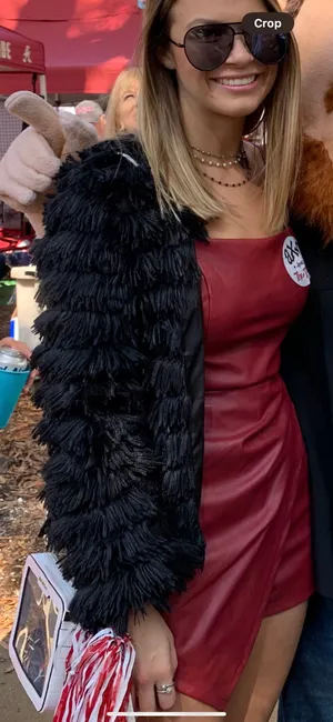 Blue Blush Black Fuzzy Fringe Jacket thumbnail 1