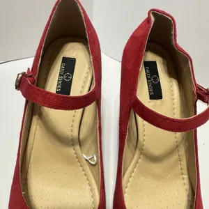 Daily Mary Jane Pumps High‎ Heels Dress Shoes Red Suede 8.5 Party Retro Pumps thumbnail 3
