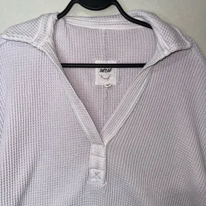 Aerie Lumberjane Waffle Polo Sweatshirt Size XS thumbnail 5