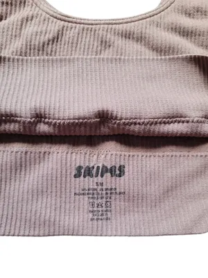 SKIMS Stretch Rib Scoop Neck Bralette Ribbed Wireless Mauve Pink S/M thumbnail 2