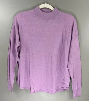 Madewell NEW Ashbury Mock Neck Pullover Sweater Long Sleeve Purple Small thumbnail 1