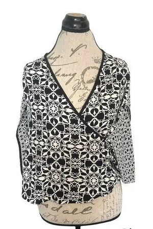 Lovestitch Womens Print Blouse Top Butterfly Short Sleeve Sz Small Box Boho Chic thumbnail 1