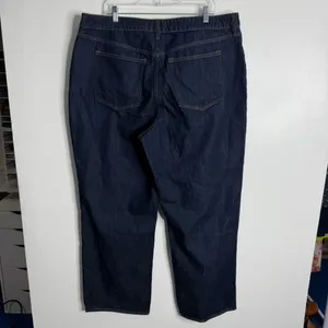 NWT Abercrombie‎ & Fitch Curve Love High Rise Loose Jean Dark Wash Size 34 thumbnail 3