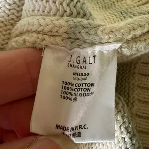 Brandi Melville Crew Neck Cotton Cream Blue Striped Cable Knit Sweater Preppy thumbnail 7