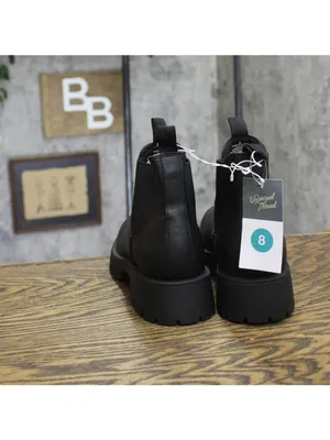 Universal Thread Womens Zora Boots Faux Leather Chelsea 94637403 Black 8M thumbnail 4