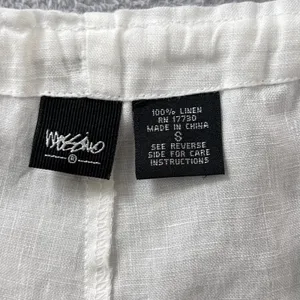 Vintage Y2K Mossimo Linen Wide Leg Cargo Pants White Drawstring Women's Small thumbnail 5