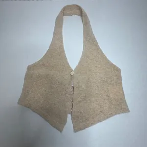 VRG GRL Halter Top Knit‎ Sweater Vest Button Front Sleeveless XS thumbnail 1