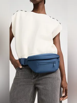 Dagne Dover Ace Neoprene Belt Bag Fanny Pack in Ash Blue thumbnail 9