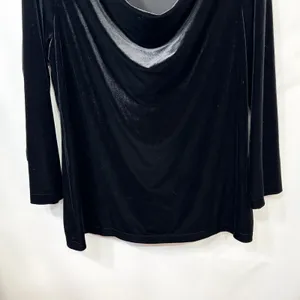 Lands End Large Top Black Velvet Cowl‎ Neck Holiday Formal Evening Witchy 190 thumbnail 4