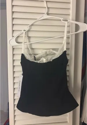 Princess Polly renaissance corset lease top, black and white thumbnail 5