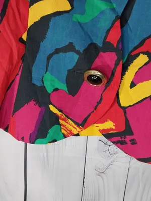 Marmie West Vintge 1980’s Colorful Abstract Maximalist Retro Artsy Top thumbnail 4