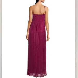 NWT Alex Evenings Fuchsia Pink Shimmer‎ Sleeveless Maxi Gown Dress Size 10 thumbnail 2