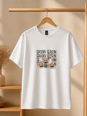 Gildan Spooky Season Halloween Theme 100% Cotton White T-Shirt Size XL NWT thumbnail 2