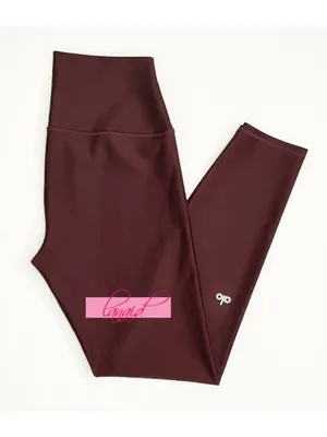 Alo 7/8 High-Waist Airlift Leggings Cherry Cola Hi-Rise Waisted Skinny Tights S thumbnail 8