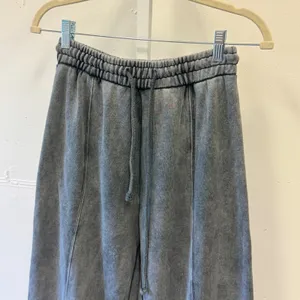 Zara Gray Acid Wash Wide Leg Seam Front‎ Sweatpants Streetwear 3199/804 Small thumbnail 3