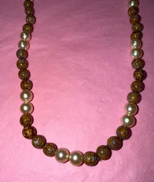 Glass Bead Necklace Brown thumbnail 1