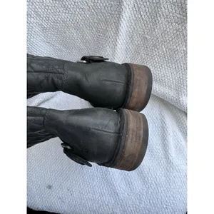 UGG Conor‎ Quilted Black Leather Australia Mid Moto Boots Size 6 Bike thumbnail 5