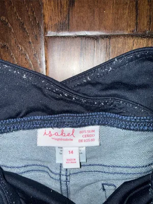 Isabel Maternity Blue Denim Jeans with Blue Stretch Panel Size 14 thumbnail 2