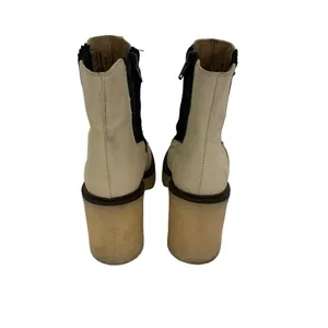 Free‎ People Boots 36.5 Tan Ankle Leather Block Heel Boho Festival thumbnail 5