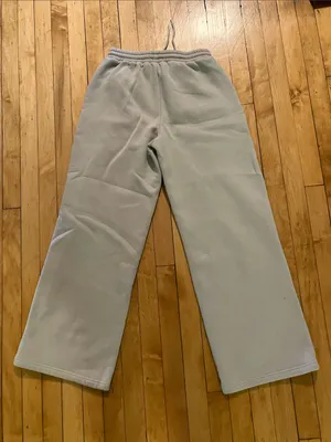 White Fox Vol. 3 Beige Taupe Wide Leg Sweatpants White Logo Size Medium thumbnail 9