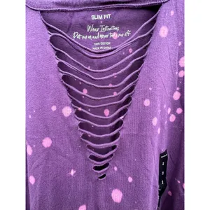 Torrid Slasher Purple Pink Tie Dye Distressed Slim Fit Tank Top 2X 18/20 NWOT thumbnail 4