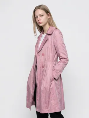 Pink Stylish DKNY Fitted Trench Coat XS thumbnail 3