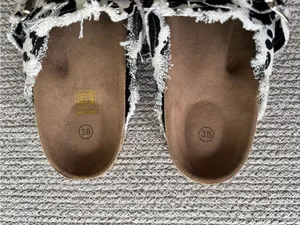 Cow Print Canvas Slip On Slides Mules Clogs in Black and White Size 38 thumbnail 5