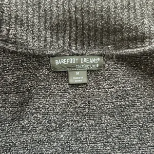 Barefoot Dreams‎ Medium Cardigan Dark Gray Open Front Pockets Long Sleeve thumbnail 6