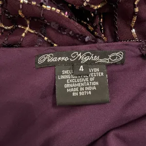 Pisarro Nights Women’s Deep Purple Beaded 3/4 Sleeve Cocktail‎ Dress Size 4 thumbnail 3