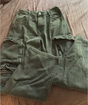 Adrene Cargo Jeans Black Green Size 05 thumbnail 3