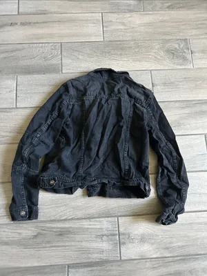 Free People Black Washed Denim Trucker Jacket thumbnail 4