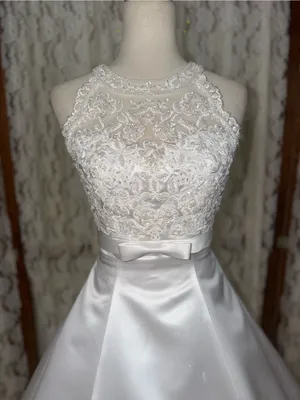 Beautiful Vintage 90s Gloria Vanderbilt Empire Waist Wedding Gown thumbnail 2