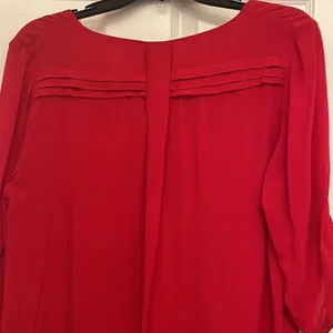 Anthropologie Maeve Red Rayon Popover Blouse thumbnail 8