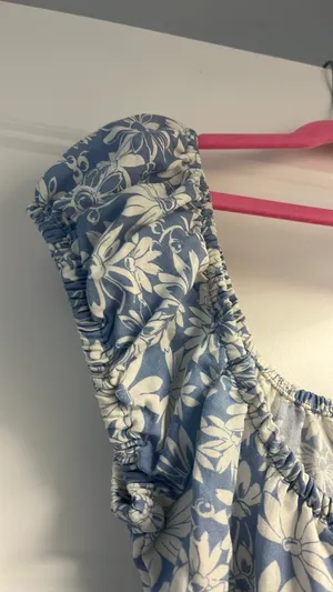 Light blue floral mini dress thumbnail 4