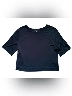 Athleta Breezy Black Serene Modal Blend Relaxed Boxy Top thumbnail 2