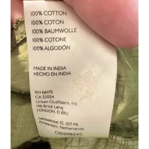 Anthropologie Olive Green Ruffle Flutter Sleeve Babydoll Knit Top 100% Cotton XL thumbnail 5