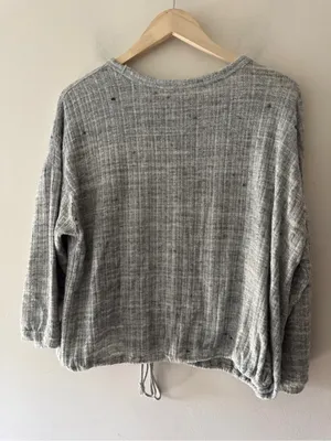 Anthropologie Women's Long Sleeve Drop Shoulder Cinched Hem Pullover Sweater thumbnail 6
