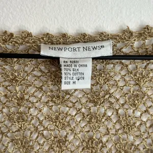 Vintage Y2K Crochet Silk Cotton Newport News Top M Sheer Ruffle Regency Fairy thumbnail 11