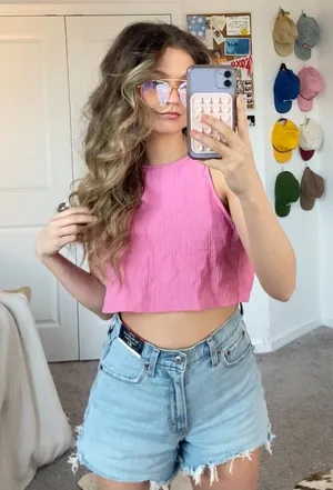 Zara pink crop top Size M thumbnail 1
