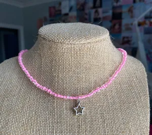 light Pink Star Trendy Choker Necklace thumbnail 2